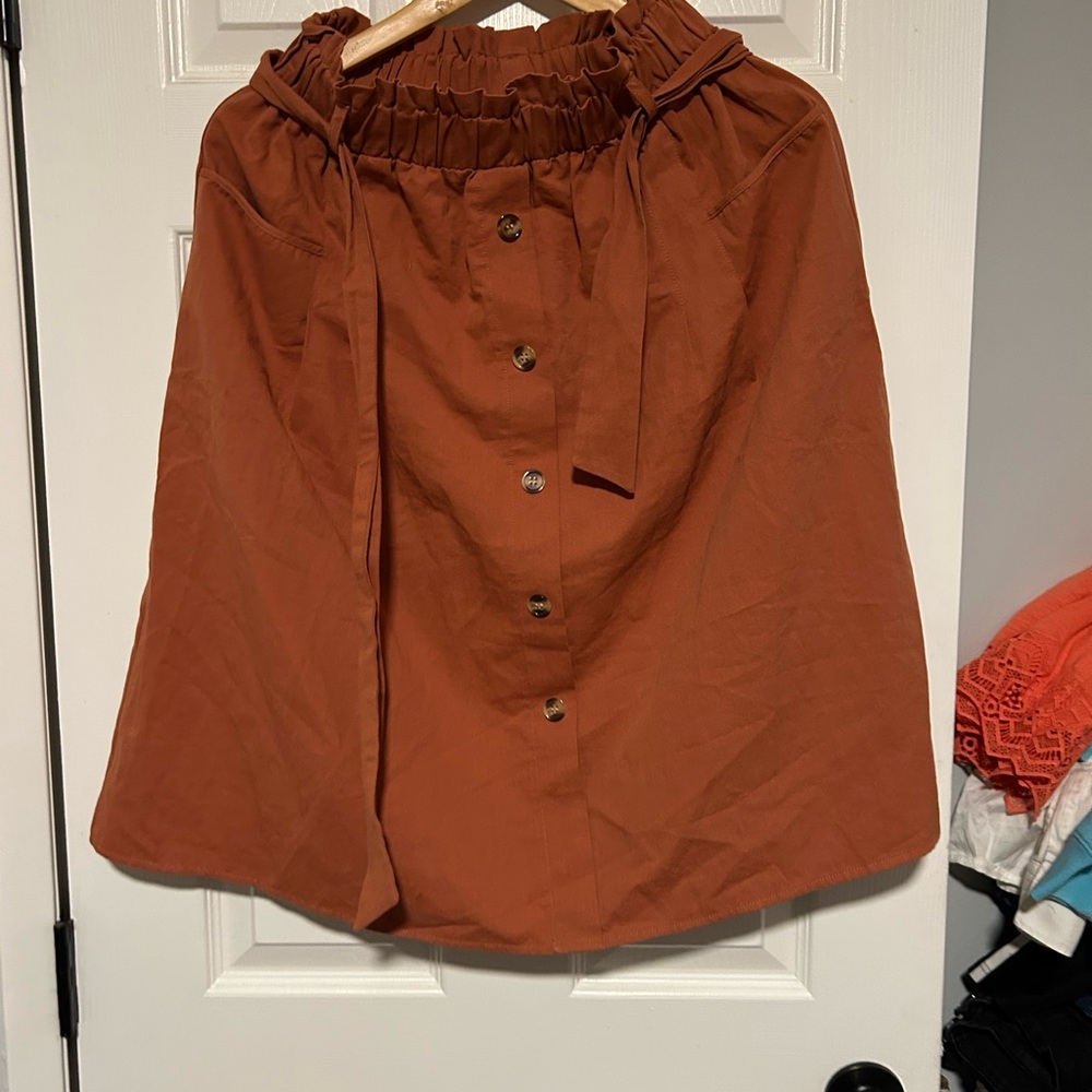 Chic Rust A-Line Skirt